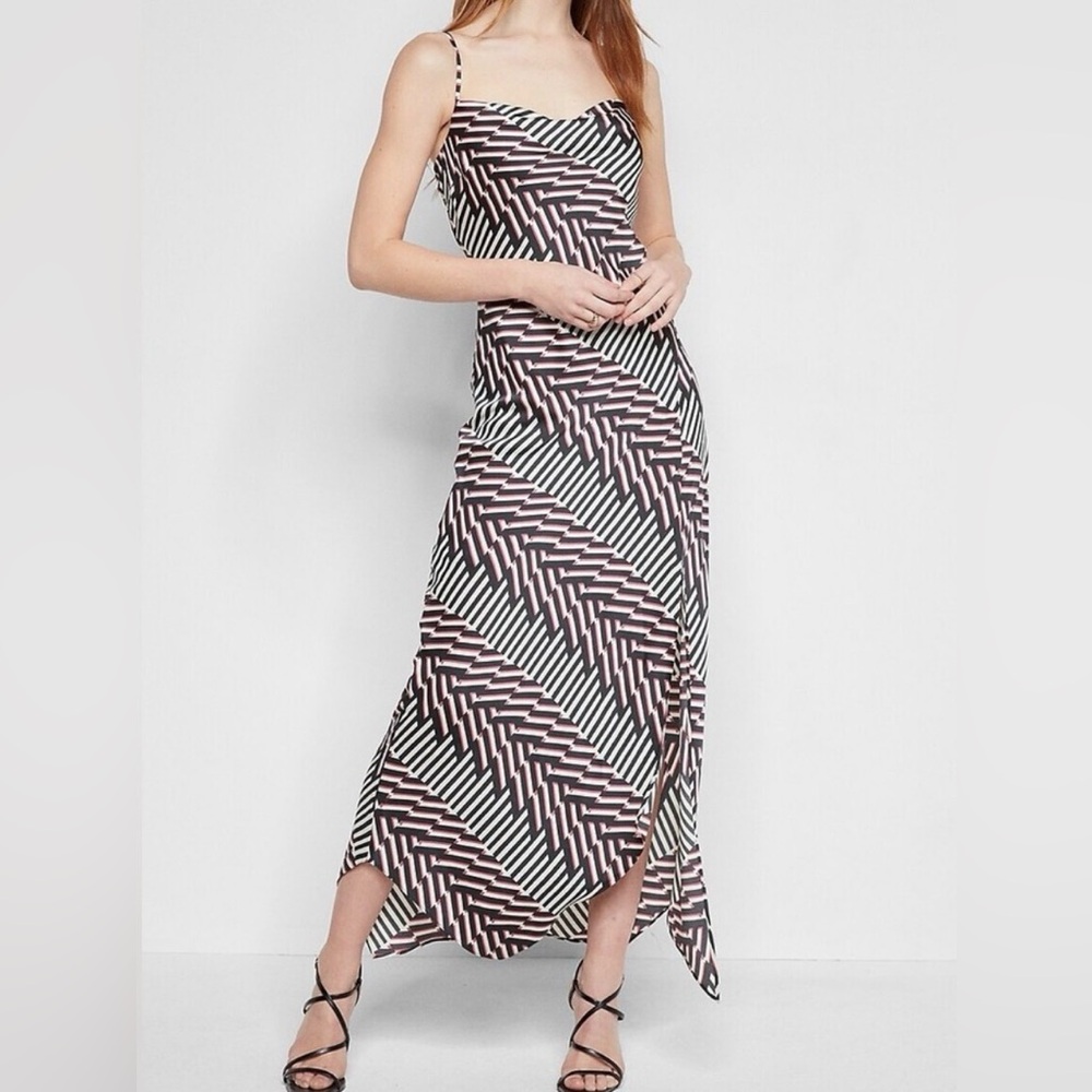 Express Black and White Asymmetrical Dress Size XL